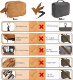 BAGSPRITE Toiletry Bag for Men, Travel Bag for Toiletries, Mens Toiletry Bag Shaving Dopp Kit Organizer, Large Water-resistant Travel Bathroom Bag for Traveling, Black/Brown - Image 6